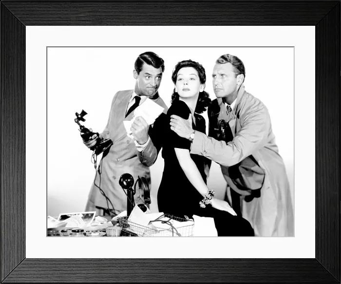 Framed Print : HIS GIRL FRIDAY, Cary Grant, Rosalind Russell, Ralph Bellamy, 1940 Framed Print : HIS GIRL FRIDAY, Cary Grant, Rosalind Russell, Ralph Bellamy, 1940