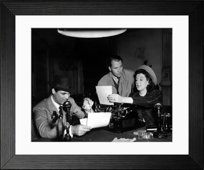 Framed Print : HIS GIRL FRIDAY, Cary Grant, Ralph Bellamy, Rosalind Russell, 1940 Framed Print : HIS GIRL FRIDAY, Cary Grant, Ralph Bellamy, Rosalind Russell, 1940