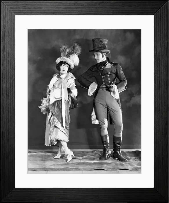 Framed Print : BEYOND THE ROCKS, from left, Gloria Swanson, Rudolph Valentino, 1922