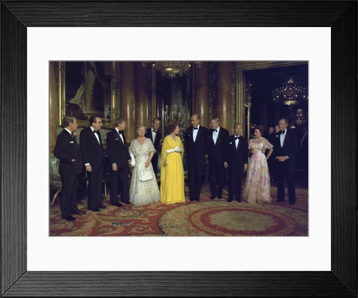 Framed Print : Leaders from Canada France the Federal Republic of Germany Italy Japan and the United Kingdom with the British Royal family during the Economic Summit of May 7-8 1977 Framed Print : Leaders from Canada France the Federal Republic of Germany Italy Japan and the United Kingdom with the British Royal family during the Economic Summit of May 7-8 1977