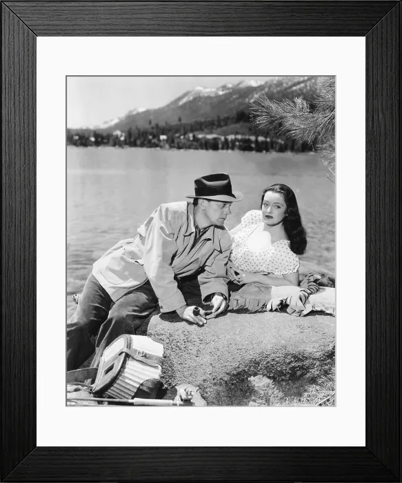 Framed Print : BEYOND THE FOREST, from left, Joseph Cotten, Bette Davis, 1949