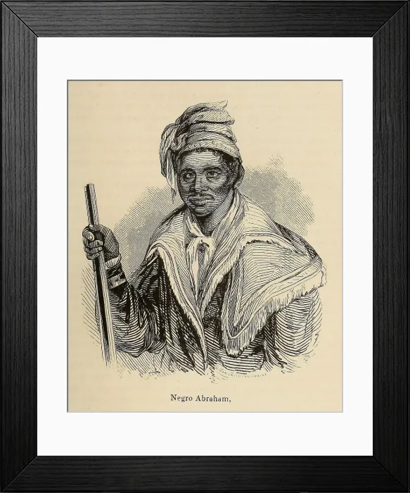Framed Print : Negro Abraham was an African Seminole warrior in Florida. Born in the late 1700s he was a slave until the War of 1812 when he joined the British Forces