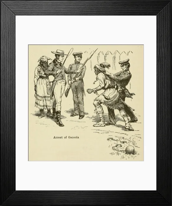 Framed Print : Arrest of Osceola on October 21 1837. He was captured when he arrived for supposed truce negotiations and died of Malaria three months later as a US prisoner Framed Print : Arrest of Osceola on October 21 1837. He was captured when he arrived for supposed truce negotiations and died of Malaria three months later as a US prisoner
