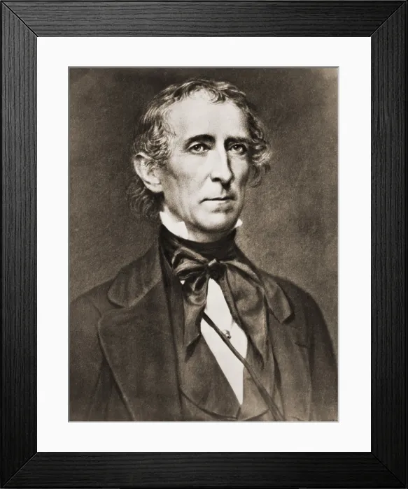 Framed Print : President John Tyler 1790-1862 succeeded William Harrison after his death from pneumonia. His landmark accomplishment the 1845 annexation of the Republic of Texas Framed Print : President John Tyler 1790-1862 succeeded William Harrison after his death from pneumonia. His landmark accomplishment the 1845 annexation of the Republic of Texas
