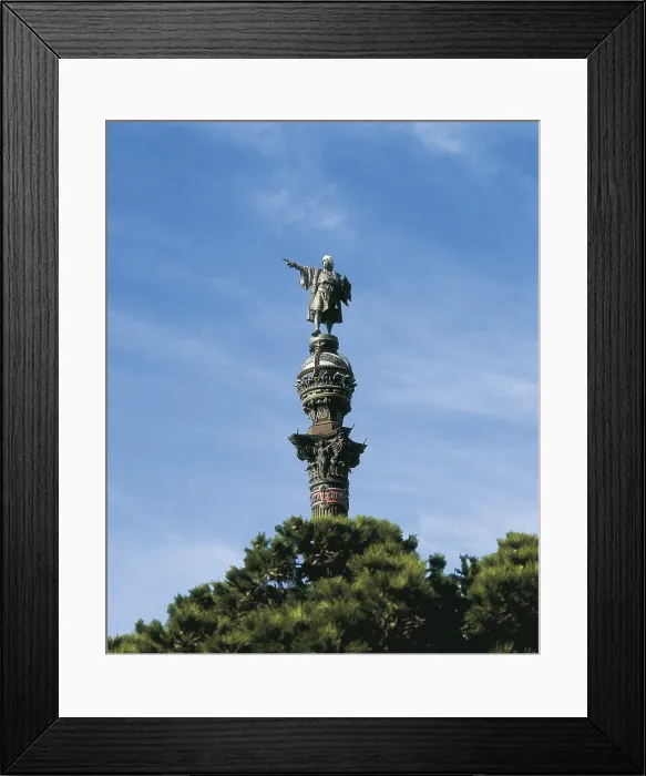 Framed Print : BUIGAS I MONRAVA, Gaiet (1851-1919); ATCHE i FARRE, Rafael (1854-1923). Monument to Christopher Columbus. SPAIN. CATALONIA. BARCELONA. Barcelona. Sculpture on bronze