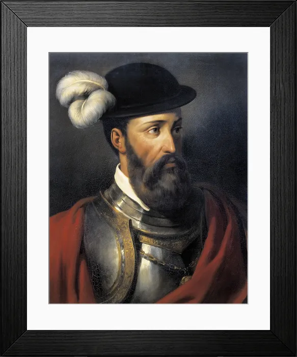Framed Print : COUTAN, Amable Paul (1792-1837). Portrait of Francisco Pizarro. 1835. Oil on canvas. FRANCE. Versailles. National Museum of Versailles. - J