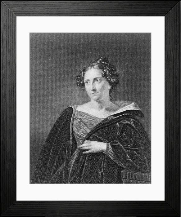 Framed Print : Catharine Maria Sedgwick (1789-1867) popular American writer of novels set in New England. Her first success was 'A New England Tale, ' published in 1822. Ca. 1832