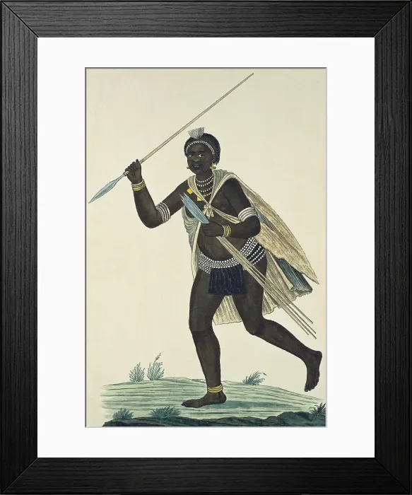 Framed Print : The Bead of Chief Coba (Kobe), by Robert Jacob Gordon, 1777-86, Scottish drawing, watercolor, ink, on paper