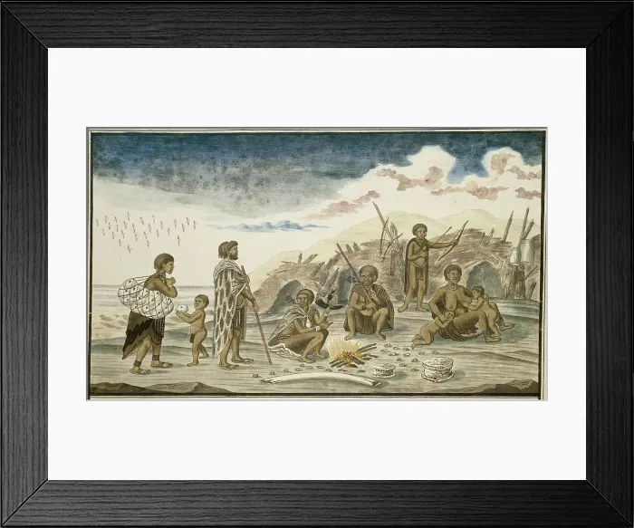 Framed Print : The San People and their Huts on the Beach, by Robert Jacob Gordon, 1777-86, Scottish drawing, watercolor, ink, on paper Framed Print : The San People and their Huts on the Beach, by Robert Jacob Gordon, 1777-86, Scottish drawing, watercolor, ink, on paper