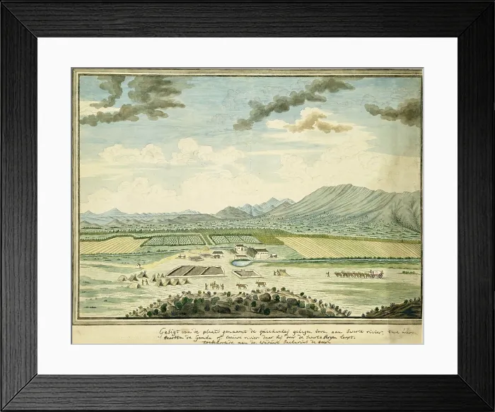 Framed Print : Kweekvlei, the Current Prince Albert, by Robert Jacob Gordon, 1777-86, Scottish drawing, watercolor, ink, on paper