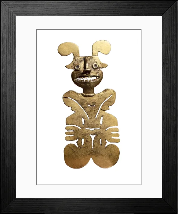 Framed Print : Gold breastplate with anthropomorphic figure. Quimbaya art. Jewelry. COLOMBIA. BogotA. Gold Museum. - BeBa / Iberfoto / Everett Collection (187158)**US SALES ONLY**