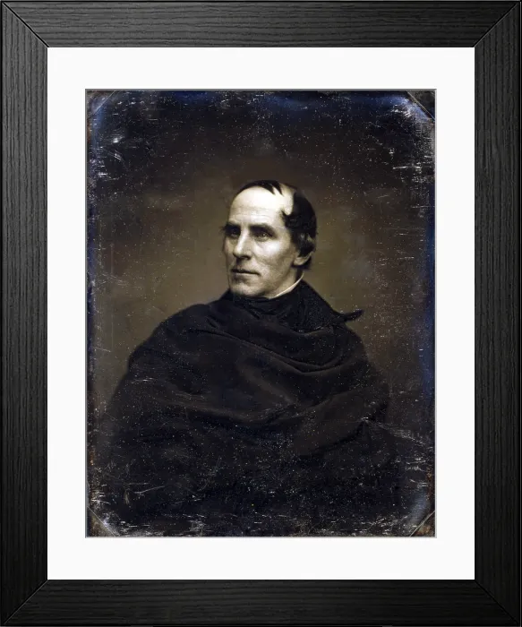 Framed Print : Thomas Cole (1801-1848). The founding painter of the American 'Hudson River School, ' of romantic landscape painting. Mathew Brady daguerreotype, ca. 1846