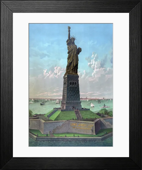Framed Print : Statue of Liberty. Liberty enlightening the world; The colossal statue by Bartholid. Presented by the French People to America