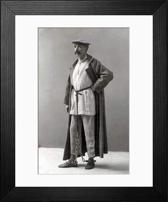 Framed Print : George Kennan (1845-1924) in Siberian exile dress and chains