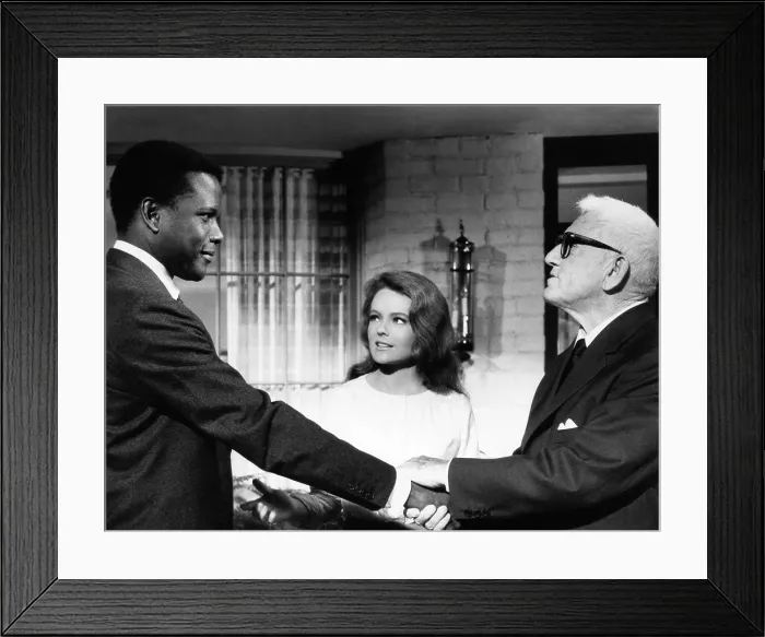Framed Print : GUESS WHO'S COMING TO DINNER, Sidney Poitier, Katharine Houghton, Spencer Tracy, 1967