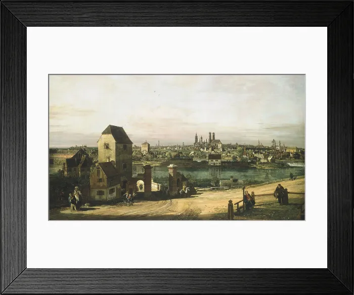 Framed Print : View of Munich, by Bernardo Bellotto and Workshop, c. 1761, Italian painting, oil on canvas