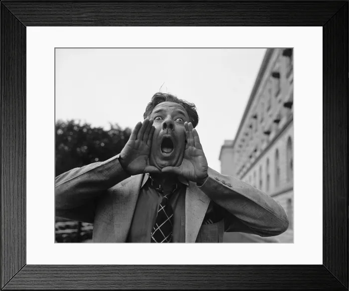 Framed Print : Rep. Robert L. Mouton, of Louisiana, was a top competitor in the Congressional Hog Calling Contest in June 1937 Framed Print : Rep. Robert L. Mouton, of Louisiana, was a top competitor in the Congressional Hog Calling Contest in June 1937