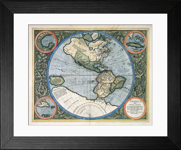Framed Print : MERCATOR, Gerhard Kremer, called Gerardus (1512-1594). Atlas sive cosmographicae meditationes de fabrica mundi et fabricati figura. 1595