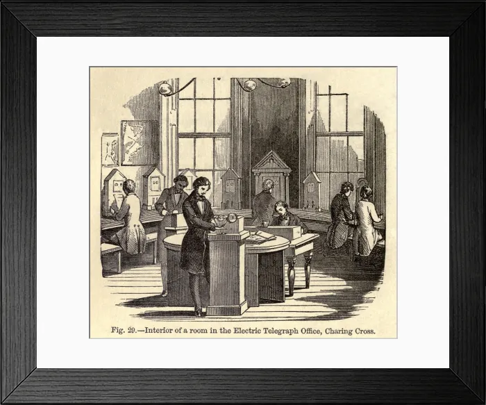 Framed Print : Interior room of the Electric Telegraph Office at Charing Cross, London