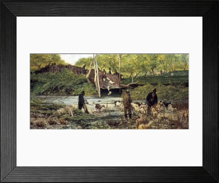 Framed Print : FATTORIGiovanni (1825-1908). The Sheep Jump. 1907. Macchiaioli. Oil on canvas. ITALY. Florence. Galleria d'Arte Moderna. Palazzo Pitti (Gallery of Modern Art. Pitti Palace)