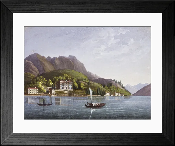 Framed Print : Cadenabbia (Italy). Villa Carlotta on the banks of the Como Lake. Illustration from the 19th c. ITALY. Milan