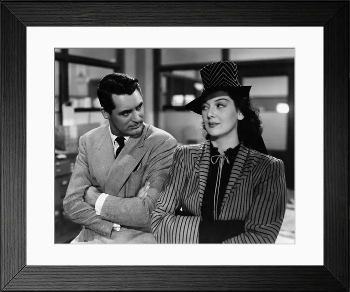 Framed Print : HIS GIRL FRIDAY, Cary Grant, Rosalind Russell, 1940