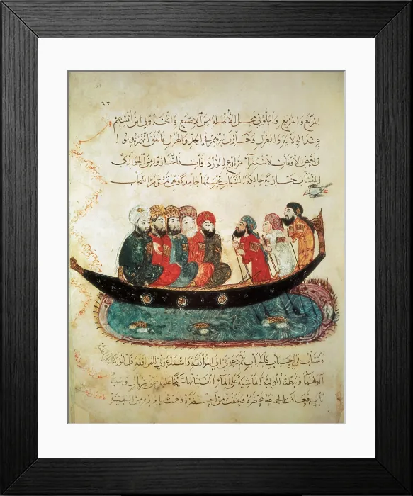Framed Print : Persian ship on the Euphrates River. Persian art. Miniature Painting. FRANCE. Paris. National Library. AISA / Everett Collection (97142)**US SALES ONLY** Framed Print : Persian ship on the Euphrates River. Persian art. Miniature Painting. FRANCE. Paris. National Library. AISA / Everett Collection (97142)**US SALES ONLY**