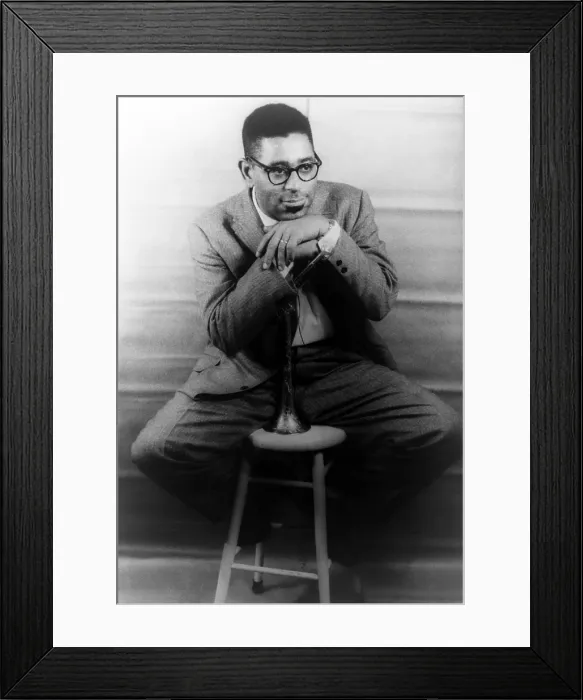 Framed Print : Dizzy Gillespie (1917-1993), African American jazz trumpeter and composer. Carl Van Vechten portrait of 1955 Framed Print : Dizzy Gillespie (1917-1993), African American jazz trumpeter and composer. Carl Van Vechten portrait of 1955