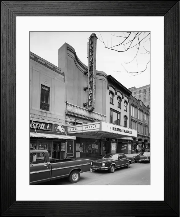 Framed Print : Loew's Palace Theatre, designed by Thomas W. Lamb in 1917, 1306 F Street Northwest, Washington, District of Columbia, DC, circa early 1980s