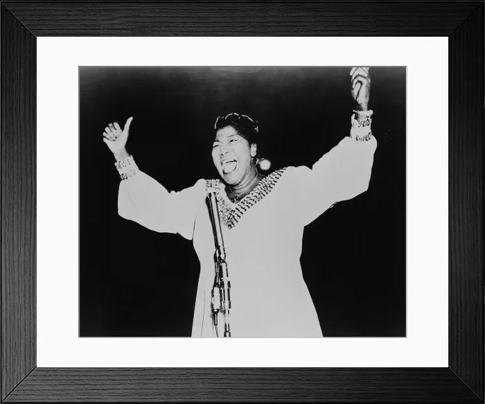 Framed Print : Mahalia Jackson (1911-1972), African American gospel singer in performance. 1966