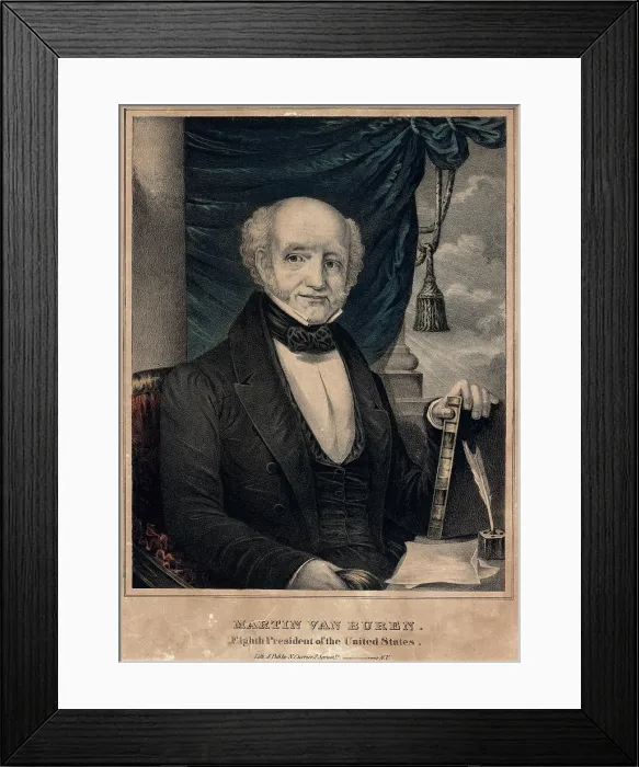 Framed Print : Martin Van Buren as President of the United States between 1837-1840. Hand colored lithograph published by N. Currier