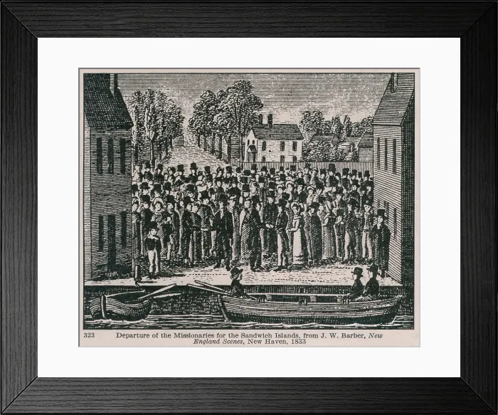 Framed Print : Departure of New England Missionaries for the Hawaiian Islands in the 1820s Framed Print : Departure of New England Missionaries for the Hawaiian Islands in the 1820s