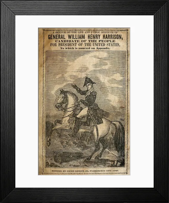 Framed Print : 1840 Campaign brochure of William Henry Harrison