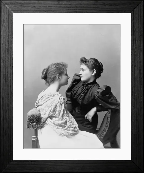 Framed Print : Helen Keller (1880-1968) and her devoted teacher, Anne Sullivan (1866-1936) (on right)