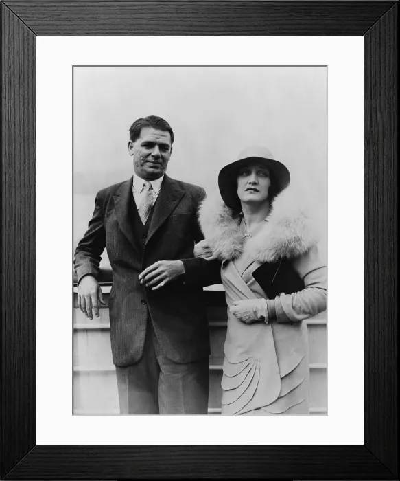 Framed Print : Oscar Hammerstein (1895-1960), 2nd, New York theatrical producer, shown with Mrs. Hammerstein as they arrived in New York City from Europe on the S.S. Majestic. 1929