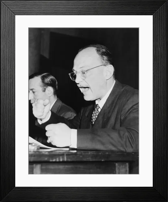 Framed Print : Owen J. Lattimore (1900-1989) expert on China, testifying before the Senate Foreign Relations Subcommittee in 1950