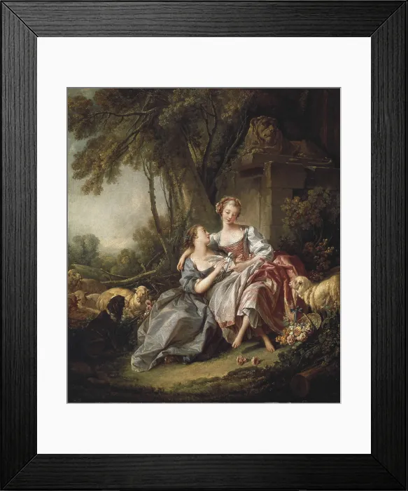 Framed Print : BOUCHER, Franois (1703-1770). The Love Letter. 1750. Work commissioned by Madame de Pompadour to decorate her chateau at Bellevue. Rococo. Oil on wood. UNITED STATES OF AMERICA