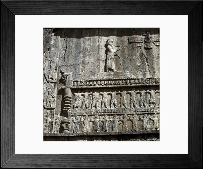 Framed Print : Tomb of Artaxerxes II. ca. 358 BC. IRAN. Persepolis. Persian art. Achaemenid period. Relief. AISA / Everett Collection**US SALES ONLY**