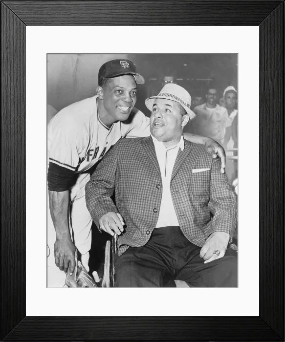 Framed Print : Willie Mays (b. 1931), with Roy Campanella (1921-1993) in 1961
