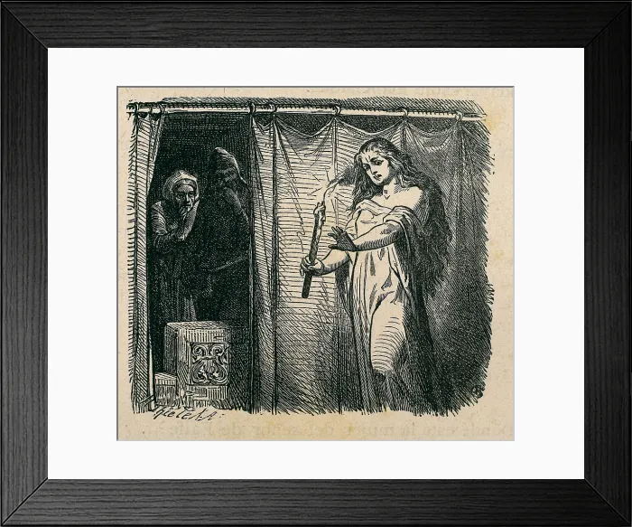 Framed Print : SHAKESPEARE, William (1564-1616). Scene with The Doctor, from William Shakespeare's work 'Macbeth' (1606). Illustration from 1881. Engraving
