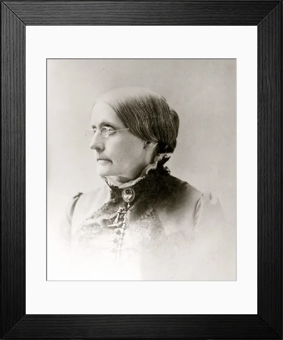 Framed Print : Susan B. Anthony (1820-1906), American women's rights pioneer in 1870s