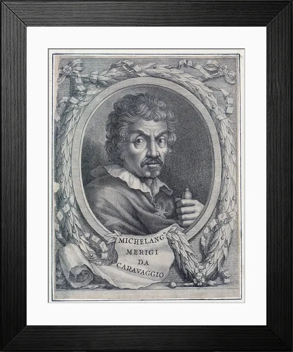 Framed Print : Michelangelo Caravaggio (1871-1610), Italian painter who first used extreme contrasts of light and shadow to dramatize his paintings