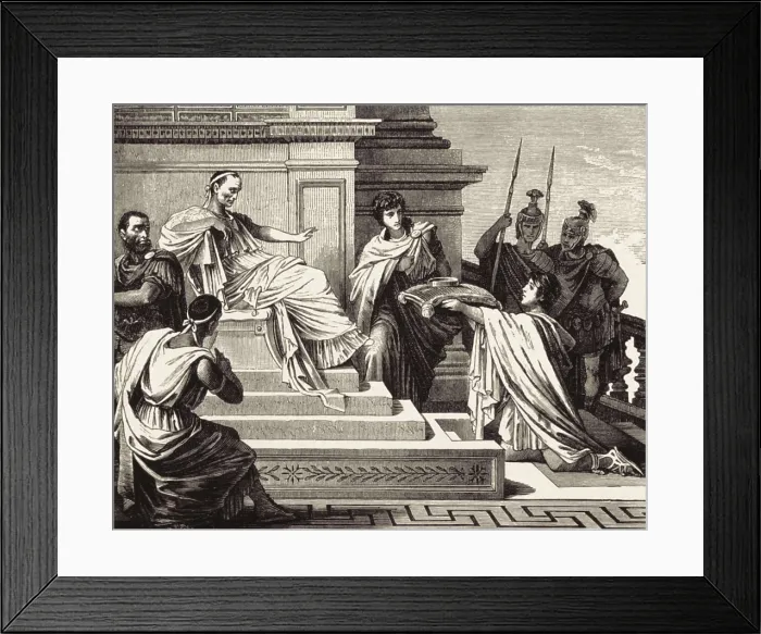 Framed Print : Antony, Mark or Marcus Antonius (82-30 BC); SHAKESPEARE, William (1564-1616). Illustration for William Shakespeare's work 'Julius Caesar', written in 1600