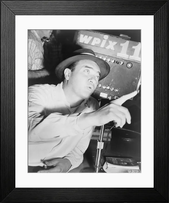 Framed Print : Mel Allen (1913-1996) sports announcer was the voice of the Yankees from 1940-1964. He was Baseball Hall of Fame in 1978