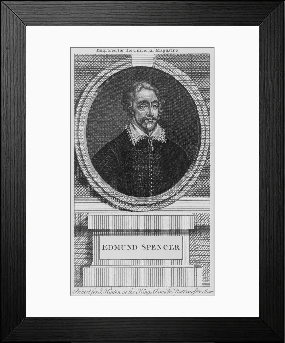 Framed Print : Edmund Spenser (1552-1599) English poet of THE FAERIE QUEENE, published in twelve books starting in 1590