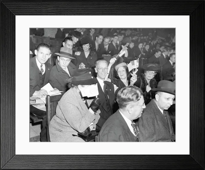 Framed Print : The America First Committee, protesting the United States entry into World War II, New York, November, 4, 1941. Courtesy: CSU Archives / Everett Collection