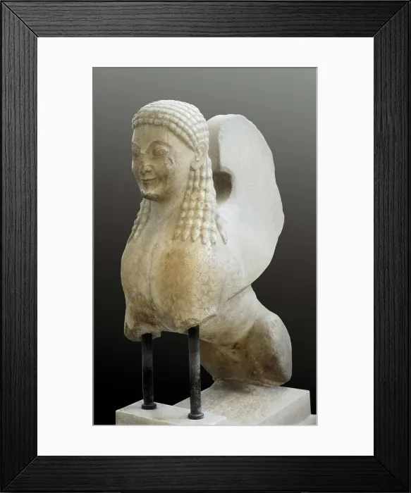 Framed Print : Sphinx. 560 -550 BC. Archaic Greek art. Sculpture on marble. GREECE. Athens. Acropolis. Acropolis Museum. AISA / Everett Collection**US SALES ONLY** Framed Print : Sphinx. 560 -550 BC. Archaic Greek art. Sculpture on marble. GREECE. Athens. Acropolis. Acropolis Museum. AISA / Everett Collection**US SALES ONLY**