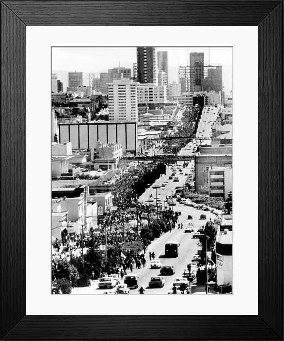Framed Print : Protesters marching along Geary Street to an anti-Vietnam War rally in Golden Gate Park, San Francisco, California, April, 24, 1971. Courtesy: CSU Archives / Everett Collection