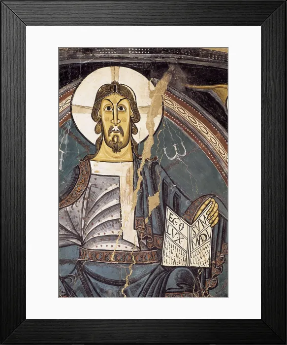 Framed Print : AISA / Everett Collection SANT CLIMENT DE TALL, Master of (12th century). Church of Sant Climent in Tall. Paintings in the central apse. c. 1123. Detail of the Pantocrator Framed Print : AISA / Everett Collection SANT CLIMENT DE TALL, Master of (12th century). Church of Sant Climent in Tall. Paintings in the central apse. c. 1123. Detail of the Pantocrator