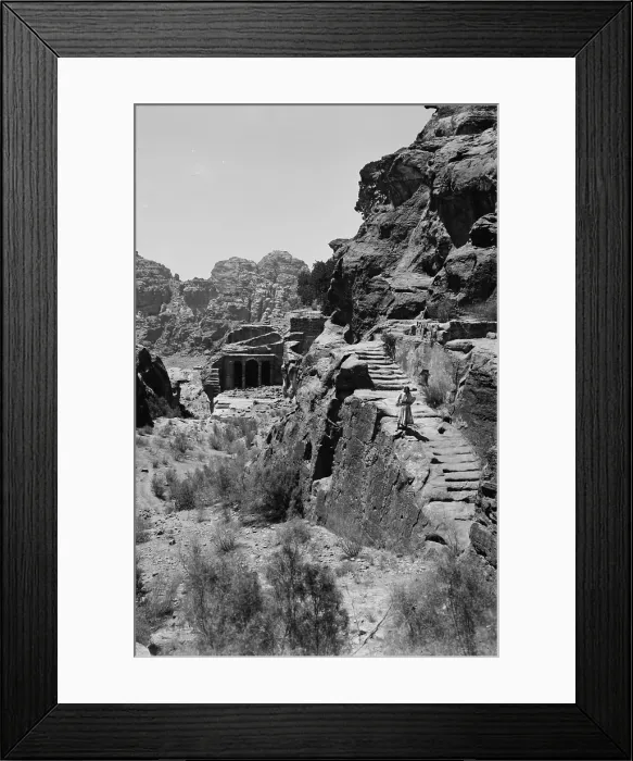 Framed Print : Mount Sinai, Trans-Jordan. Petra, stairway to the great high place and funeral chapel, circa 1898-1946 Framed Print : Mount Sinai, Trans-Jordan. Petra, stairway to the great high place and funeral chapel, circa 1898-1946